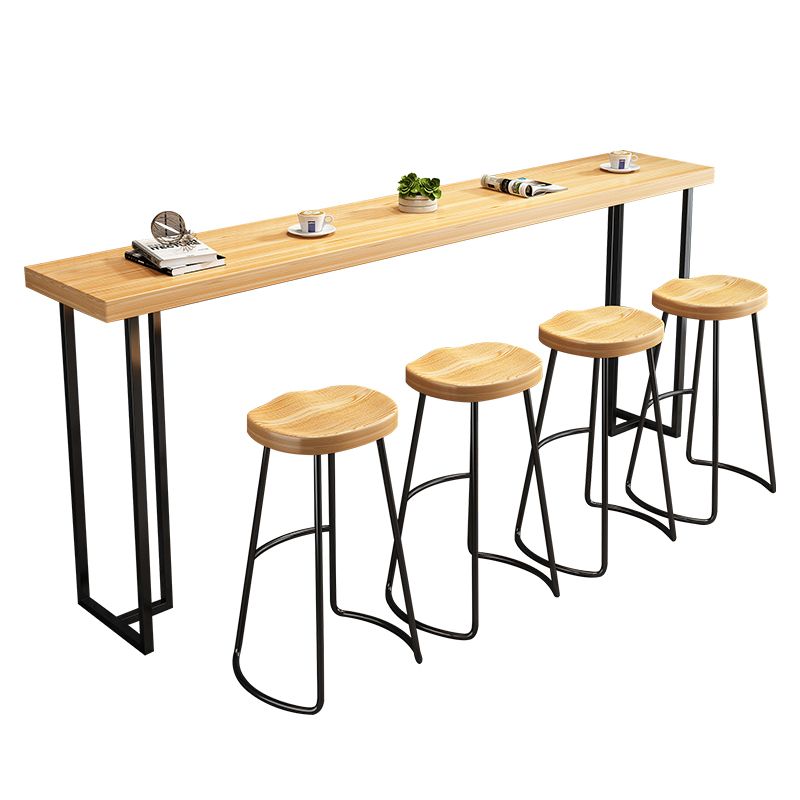Modern Solid Wood Bistro Accent Dining Table Rectangle Bar Table in Natural Clearhalo 'Bar Furniture' 'Bar Tables' 'bar_tables' 'furn' 'furn_bar_tables' 'Furniture' 'furniture_bar_tables' 'Kitchen & Dining Furniture' 1200x1200_80ce5635-fdad-4c65-9980-eb1eb7618881