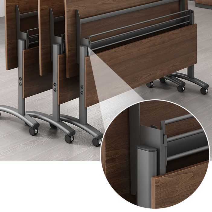 Bureau d'écriture rectangulaire pliant Modern Manufactured Wood Top Bureau avec roues lance-roues