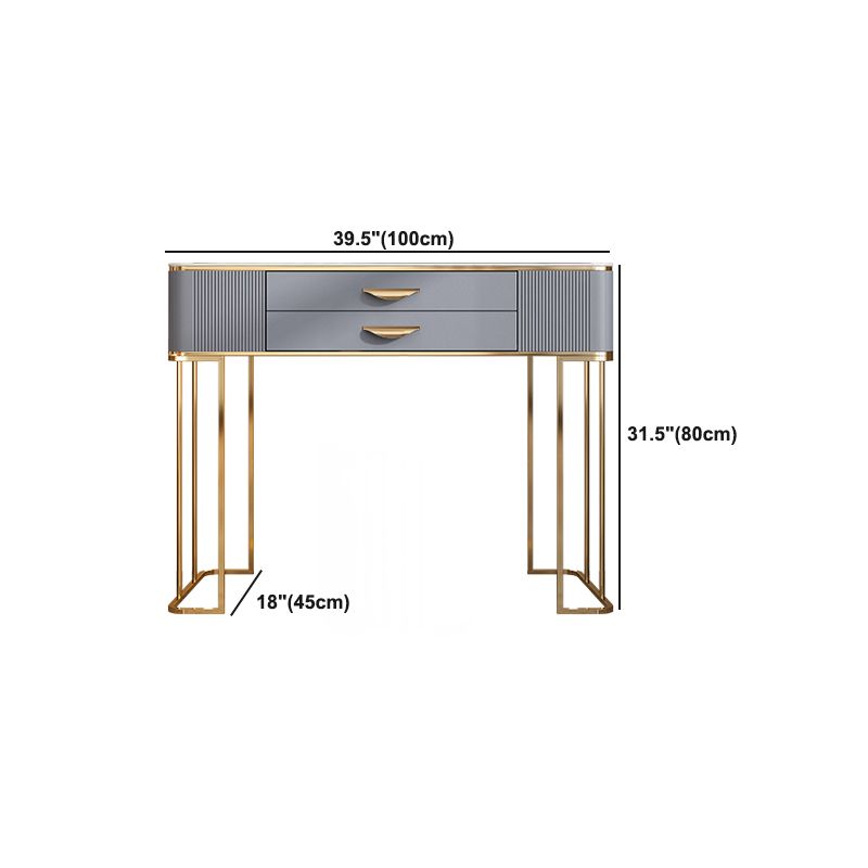 Grijze ijdelheid 31,5 "hoog ontworpen hout ijdelheid set met ontlasting