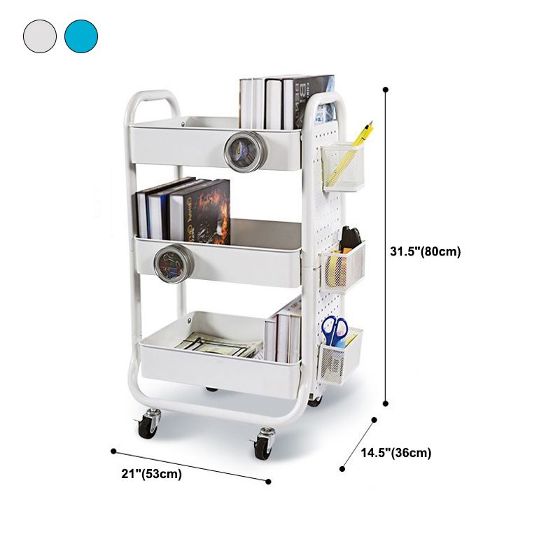 Scandinavian Style Bookcase with Casters Bookshelf for Home and Office