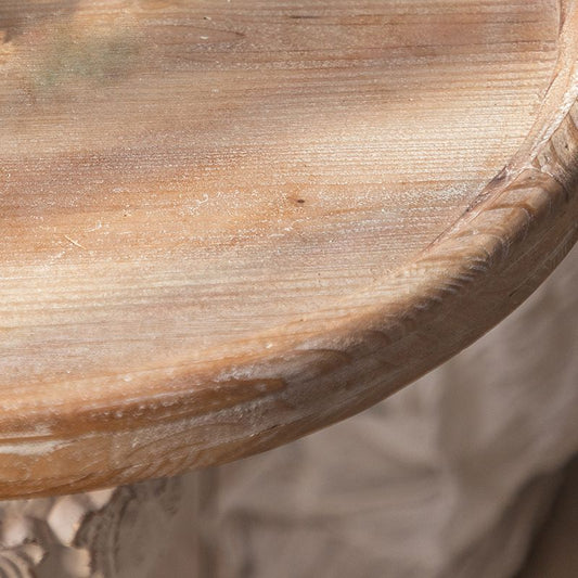 ペデスタルが苦しんでいる丸いソファサイドアクセントテーブル白い素朴なサイドエンドテーブル