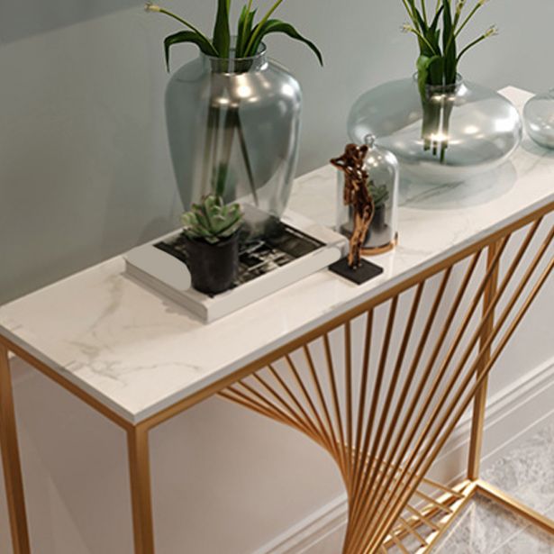 Table de consola contemporánea de 11 "de ancho Sofá de piedra rectángica