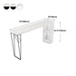 Industrial White Wood Bar Dining Table Stone Top Rectangle Indoor Bistro Table with Shelf Clearhalo 'Bar Furniture' 'Bar Tables' 'bar_tables' 'furn' 'furn_bar_tables' 'Furniture' 'furniture_bar_tables' 'Kitchen & Dining Furniture' 1200x1200_80d18df6-b60d-4770-a3c0-34069f79fc61