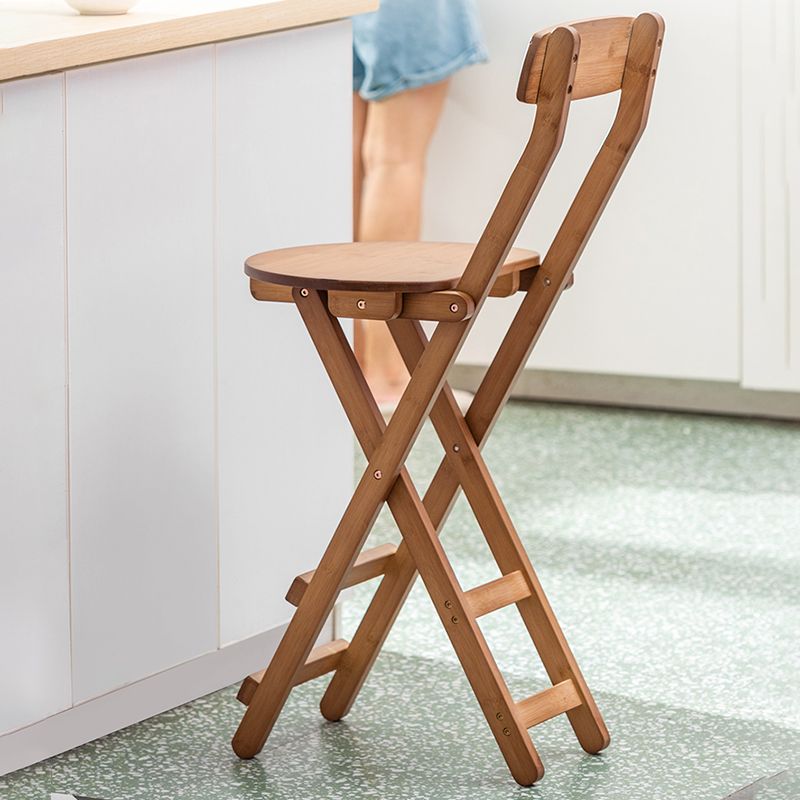 Folding Wood Counter-height Stool Round Low Back Modern Arm Less Stool Clearhalo 'Bar Furniture' 'Bar Stools' 'bar_stools' 'furn' 'furn_bar_stools' 'furniture_bar_stools' 'Kitchen & Dining Furniture' 'kitchen&dining_furn' 'kitchen' 'kitchen_furn' Furniture' 1200x1200_80d1928e-25a1-4d04-8303-684e8216e5fd