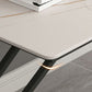 Contemporary Style Rectangular Writing Desk Stone Office Desk with Sled Base