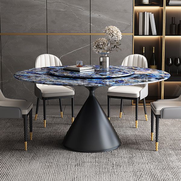 Metal Pedestal Dining Table Round Stone Top Dining Table for Dining Room Clearhalo 'Dining Tables & Seating' 'Dining Tables' 'dining_table' 'furn' 'furn_dining_table' 'Furniture' 'Kitchen & Dining Furniture' 1200x1200_80d25d5b-6390-4879-85ea-943bdfd6b69d