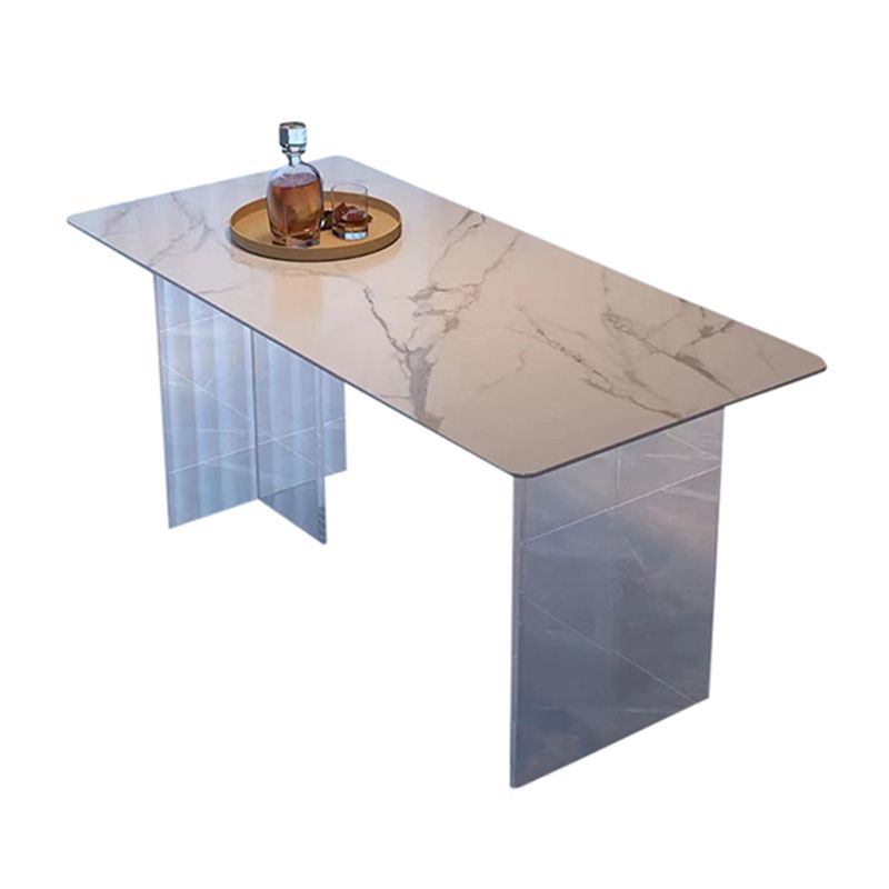 Set di dinette acrilica glam per casa set da pranzo bianco 1/3/7