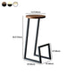 Modern Armless Bar Stool Indoor Round Seat Bar Chair with Metal Legs