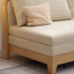 37.4" Wide Futon Sofa Bed with Upholstered Foldable Wood Contemporary Beige