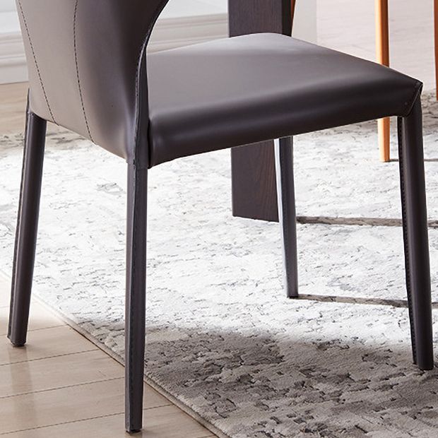 Modern Leather Indoor-Outdoor Room Side Chairs Solid Back Chair Clearhalo ' kitchen&dining_furn' 'Dining Chairs' 'Dining Tables & Seating' 'dining_chair' 'furn' 'furn_dining_chair' 'Furniture' 'furniture_dining_chair' 'Kitchen & Dining Furniture' 'kitchen' 1200x1200_80d42543-9a8e-4794-90ae-1fbdba59a4fd