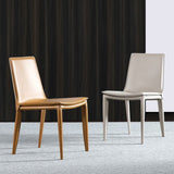 Simple Design Leather Chairs Dining Room Solid Back Side Chair (Set of 2) Clearhalo ' kitchen&dining_furn' 'Dining Chairs' 'Dining Tables & Seating' 'dining_chair' 'furn' 'furn_dining_chair' 'Furniture' 'furniture_dining_chair' 'Kitchen & Dining Furniture' 'kitchen' 1200x1200_80d55b77-e529-4ae0-928c-00b43a3dd987