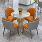 Simple Style Home Sintered Stone Dining Table Round Shape Table with Metallic Pedestal Base Clearhalo ' dining_table' 'Dining Tables & Seating' 'Dining Tables' 'furn' 'furn_dining_table' 'Furniture' 'furniture_dining_table' 'Kitchen & Dining Furniture' 'kitchen&dining_furn' 'kitchen' 'kitchen_dining_table' 1200x1200_80d6a37d-09c3-4ada-a2af-cbcf01d13943