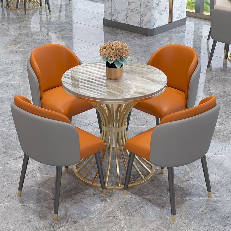 Simple Style Home Sintered Stone Dining Table Round Shape Table with Metallic Pedestal Base Clearhalo ' dining_table' 'Dining Tables & Seating' 'Dining Tables' 'furn' 'furn_dining_table' 'Furniture' 'furniture_dining_table' 'Kitchen & Dining Furniture' 'kitchen&dining_furn' 'kitchen' 'kitchen_dining_table' 1200x1200_80d6a37d-09c3-4ada-a2af-cbcf01d13943