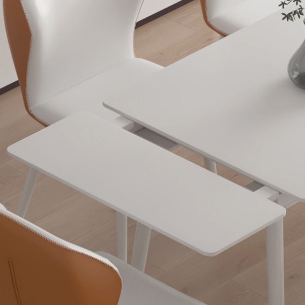 Contemporary Extendable Rectangular White Dining Table with 4 Foot Clearhalo 'Dining Tables & Seating' 'Dining Tables' 'dining_table' 'furn' 'furn_dining_table' 'Furniture' 'Kitchen & Dining Furniture' 1200x1200_80d8764e-c398-4192-a471-1aee8a5e135d