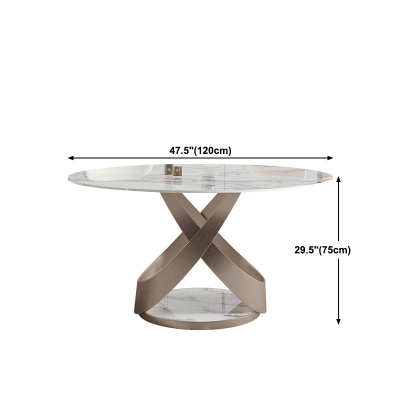 Modern 1/4/5/7 Pieces Dinette Set with White Sintered Stone Round Dining Table Set Clearhalo 'Dining Room Sets' 'Dining Tables & Seating' 'dining_room_set' 'furn' 'furn_dining_room_set' 'Furniture' 'furniture_dining_room_set' 'Kitchen & Dining Furniture' 1200x1200_80d9776f-279a-486e-8113-c8bbe0b45828