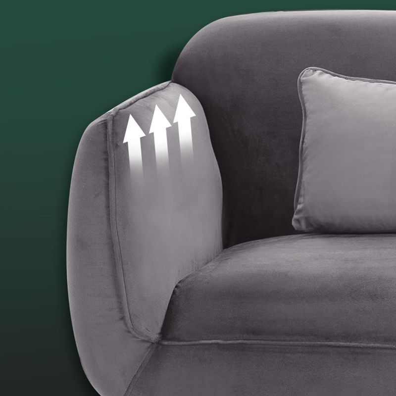 Velvet Modern Standard Tight Back Sofa 30"W Square Arm with Bolster Pillows Clearhalo 'furn' 'furn_sofas' 'Furniture' 'furniture_sofas' 'kitchen' 'kitchen_sofas' 'Living Room Furniture' 'Sofa' 'sofas' 1200x1200_80da6897-541f-459e-8719-4f9dacc7f2ad