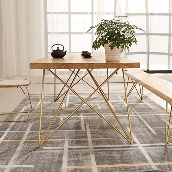 Traditional Luxury Dining Table Rectangle 4 Legs Home Furniture for Indoor Clearhalo ' dining_table' 'Dining Tables & Seating' 'Dining Tables' 'furn' 'furn_dining_table' 'Furniture' 'furniture_dining_table' 'Kitchen & Dining Furniture' 'kitchen&dining_furn' 'kitchen' 'kitchen_dining_table' 1200x1200_80db2359-691d-4f35-ad41-7d04f8075b4e