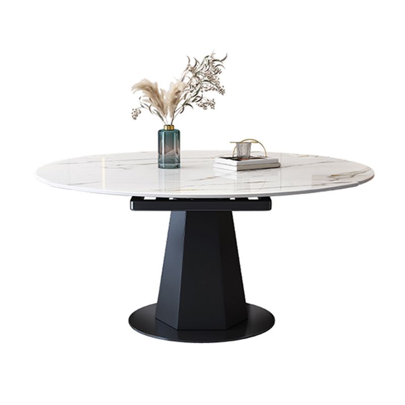 Sintered Stone Dining Table Drop-Leaf Dinner Table for Dining Room Clearhalo 'Dining Tables & Seating' 'Dining Tables' 'dining_table' 'furn' 'furn_dining_table' 'Furniture' 'Kitchen & Dining Furniture' 1200x1200_80db29e7-1b4d-4f1f-8a49-0ebe5bd280da
