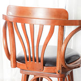 Glam Solid Wood Counter Height Stool Faux Leather Bar Stool Bar Stool