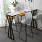 Modern Bar Dining Table Rectangle Bar Height Table with Double Pedestal in Black Clearhalo 'Bar Furniture' 'Bar Tables' 'bar_tables' 'furn' 'furn_bar_tables' 'Furniture' 'furniture_bar_tables' 'Kitchen & Dining Furniture' 1200x1200_80dee52f-a8f1-4b83-9006-f231f0c42e1e