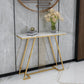 Modern Iron Console Sofa Table Rectangle Marble Console Accent Table for Hall
