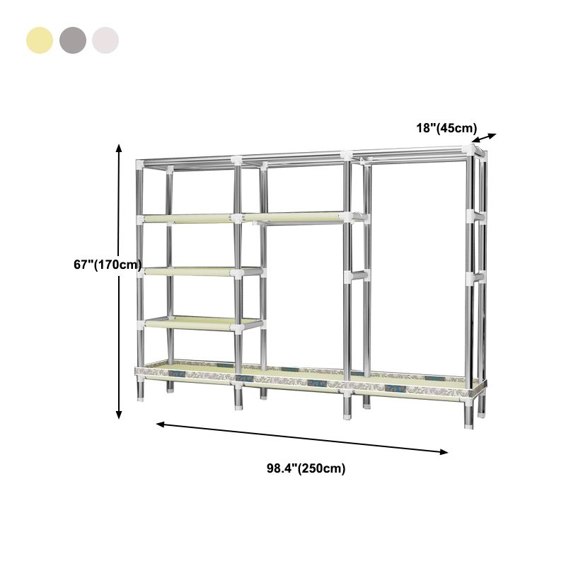 Armadio in metallo armadio del guardaroba in stile contemporaneo Armaia con asta di abbigliamento per casa