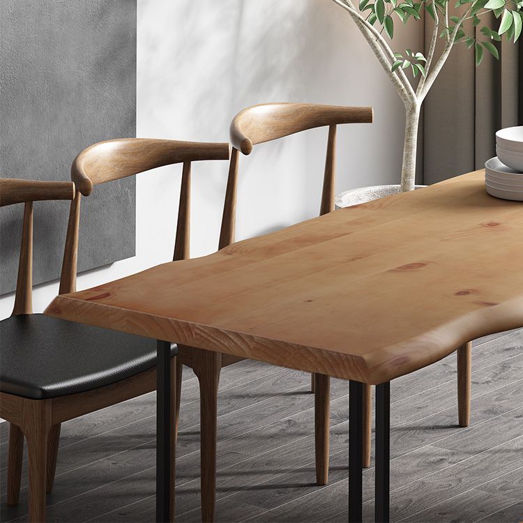 Industrial Wood Dining Set 1/2/5 Pieces Black Base Dining Furniture Clearhalo 'Dining Room Sets' 'Dining Tables & Seating' 'dining_room_set' 'furn' 'furn_dining_room_set' 'Furniture' 'Kitchen & Dining Furniture' 1200x1200_80e23daa-5eb5-4955-83ea-90c8feeeaca7
