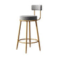Tabouret de comptoir sans arme nordique tabouret de bar de fer de fer avec coussin et pédale