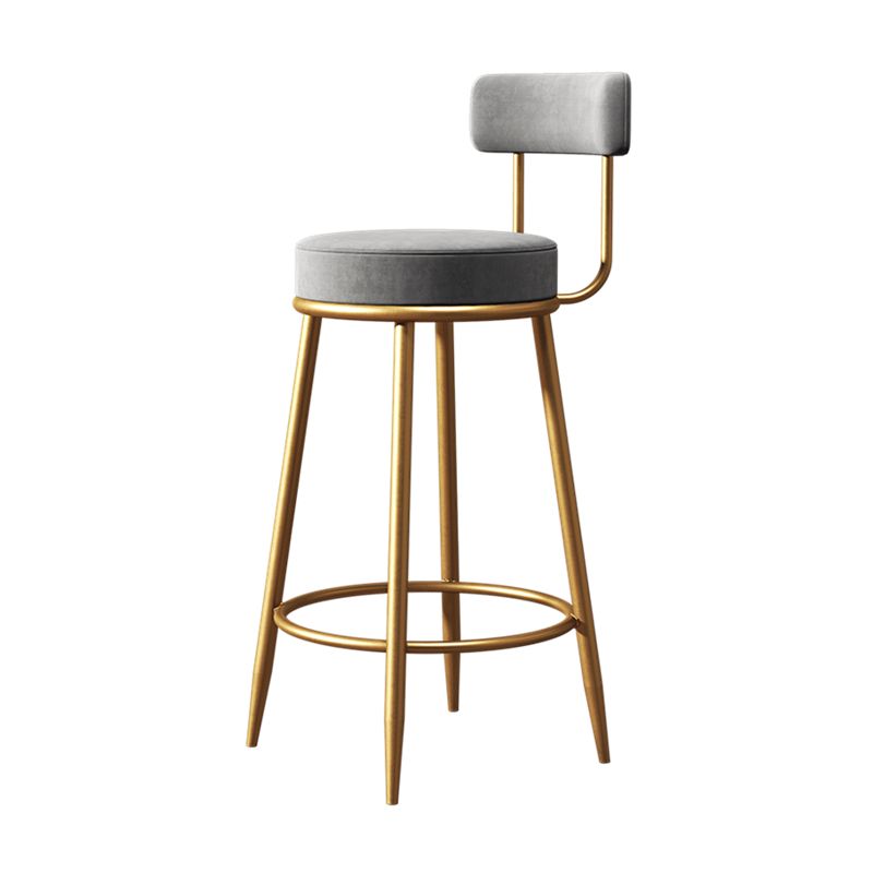 Tabouret de comptoir sans arme nordique tabouret de bar de fer de fer avec coussin et pédale