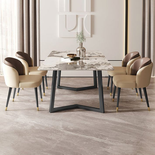Minimalist 1/2/5/6/7 Pieces Dining Set Sintered Stone Dining Table Set Clearhalo 'Dining Room Sets' 'Dining Tables & Seating' 'dining_room_set' 'furn' 'furn_dining_room_set' 'Furniture' 'furniture_dining_room_set' 'Kitchen & Dining Furniture' 'kitchen&dining_furn' 'kitchen' 1200x1200_80e3b2de-0f1e-4bee-91fe-4126a7afe7b6
