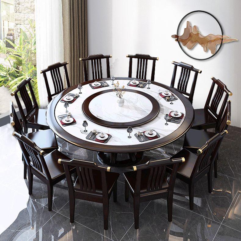 Rubberwood Frame Dinette Table Traditional Round Indoor Dining Table Clearhalo 'Dining Tables & Seating' 'Dining Tables' 'dining_table' 'furn' 'furn_dining_table' 'Furniture' 'Kitchen & Dining Furniture' 1200x1200_80e3cd4f-4094-4600-9a1b-dd916ab97858