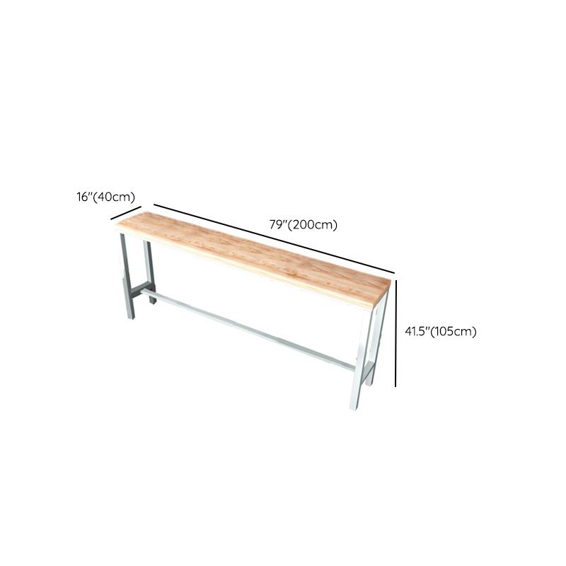 Contemporary Rectangle Bistro Bar Desk Solid Wood Trestle Base Bar Dining Table Clearhalo 'Bar Furniture' 'Bar Tables' 'bar_tables' 'furn' 'furn_bar_tables' 'Furniture' 'Kitchen & Dining Furniture' 1200x1200_80e3f482-078a-4cc9-830c-a4459de2c37a