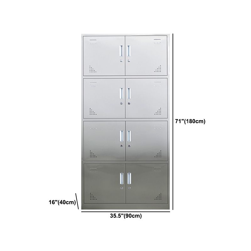 Metal Industrial Cabinet for Bathroom Steel Storage Cabinet with Hinged Door Clearhalo 'Armoires & Wardrobes' 'armoires_wardrobes' 'Bedroom Furniture' 'furn' 'furn_armoires_wardrobes' 'Furniture' 1200x1200_80e411c4-b2c7-44f0-aa58-3bf7ba2ba56b