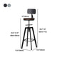 Tabouret de bac à comptoir industriel métallique tabouret de bar réglable avec pivot