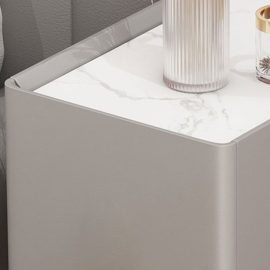 Glamstein rechteckiger Top Nacht Tabelle 4 Beine Nachttisch mit 2 Schubladen