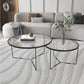 Contemporary Round Glass Top Metal Cross Legs Nesting Coffee Table Clearhalo 'Coffee & Accent Tables' 'Coffee Tables' 'coffee_tables' 'furn' 'furn_coffee_tables' 'Furniture' 'Living Room Furniture' 1200x1200_80e49ef7-4edb-4e5c-a05f-463d48664298