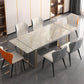 Rectangular Modern Sintered Stone Dining Room Set Dining Furniture Set with Metallic Base Clearhalo 'Dining Room Sets' 'Dining Tables & Seating' 'dining_room_set' 'furn' 'furn_dining_room_set' 'Furniture' 'furniture_dining_room_set' 'Kitchen & Dining Furniture' 'kitchen&dining_furn' 'kitchen' 1200x1200_80e5d04e-ee64-4c7d-9d6f-c053eb8c5f33