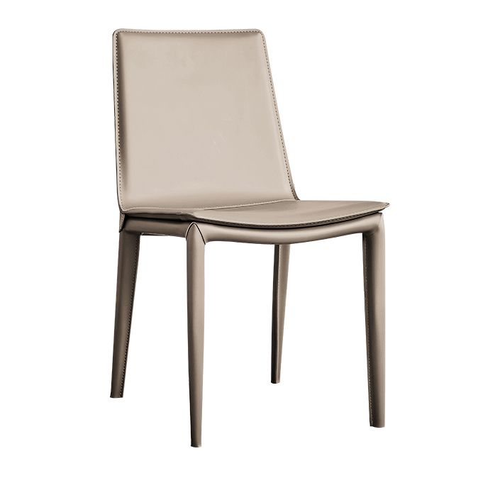 Designer Style Matte Finish Leather Side Chair Solid Back Home Dining Chair Clearhalo 'Dining Chairs' 'Dining Tables & Seating' 'dining_chair' 'furn' 'furn_dining_chair' 'Furniture' 'Kitchen & Dining Furniture' 1200x1200_80e6a85b-6fc1-4cc7-95fd-a8391cc260c7