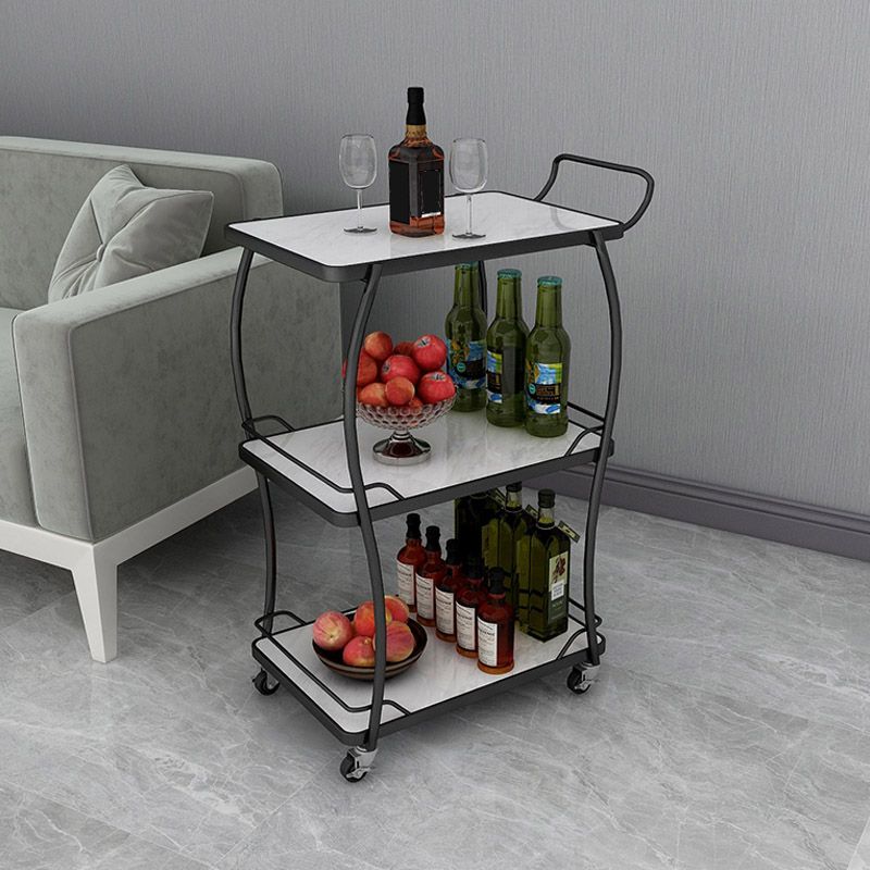 Table de préparation à la maison moderne de stockage ouvert Home Dining Table de préparation