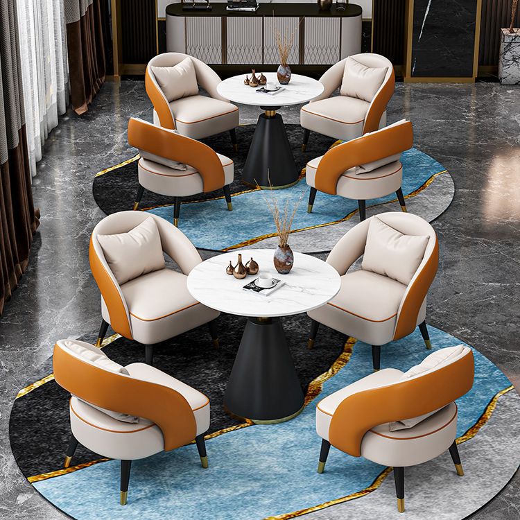 Traditional Luxury Round Dining Room Table Sintered Stone Table with Black Pedestal Base Clearhalo ' dining_table' 'Dining Tables & Seating' 'Dining Tables' 'furn' 'furn_dining_table' 'Furniture' 'furniture_dining_table' 'Kitchen & Dining Furniture' 'kitchen&dining_furn' 'kitchen' 'kitchen_dining_table' 1200x1200_80ea5cb6-269d-4ffd-9ef6-936ba7cf9a1c