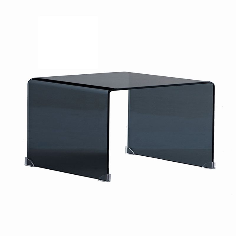 Mesa de trineo de vidrio moderno mesa de esquina cuadrada minimalista de esquina cuadrada