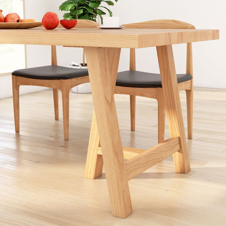 Modern Pine Solid Wood Table Rectangle Dining Table with Double Pedestal Clearhalo 'Dining Tables & Seating' 'Dining Tables' 'dining_table' 'furn' 'furn_dining_table' 'Furniture' 'furniture_dining_table' 'Kitchen & Dining Furniture' 1200x1200_80eb079b-6167-4cf1-b4d1-cfa36edeb537