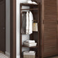 Modern Style Open Armoire Pine Wood Cabinet with Clothing Rod