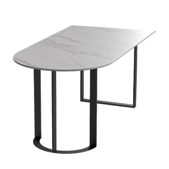 Simplicity Style Furniture Double Pedestal Stone Dining Site Table for Home Clearhalo 'Dining Tables & Seating' 'Dining Tables' 'dining_table' 'furn' 'furn_dining_table' 'Furniture' 'furniture_dining_table' 'Kitchen & Dining Furniture' 'kitchen' 'kitchen_dining_table' 1200x1200_80ecf2e3-721a-4ae5-b9ca-22caa462cd66