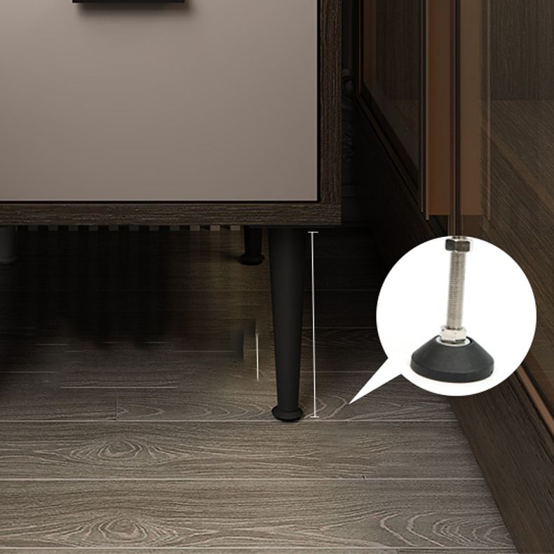 Espresso Wood and Off-White Night Table Modern Stone and Pearl Wood Bedside Cabinet Clearhalo 'Bedroom Furniture' 'furn' 'furn_night_stand' 'Furniture' 'night_stand' 'Nightstands' 1200x1200_80ee6ea2-3322-43da-9927-7f0d8e4e085f