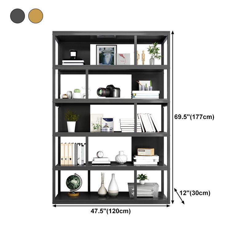 Vertical Metal Frame Etagere Bookshelf Manufactured Wood Shelf Bookcase for Living Room Clearhalo 'Bookcases' 'furn' 'furn_bookcases' 'Furniture' 'furniture_bookcases' 'Office Furniture' 1200x1200_80efc032-6c09-4ec6-ad9e-e10b534ff063