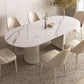 Oval Contemporary Dining Table Sintered Stone Home Fixed Desk