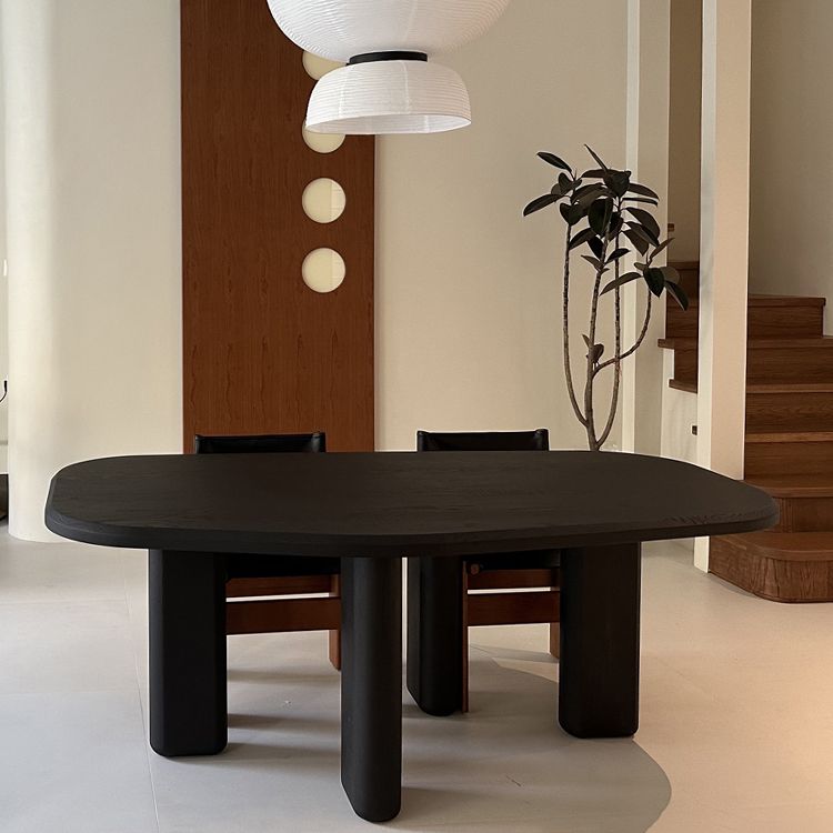 Oak Solid Wood Dining Table Tripod Base Dining Table for Dining Room Clearhalo 'Dining Tables & Seating' 'Dining Tables' 'dining_table' 'furn' 'furn_dining_table' 'Furniture' 'Kitchen & Dining Furniture' 1200x1200_80f1af5d-ed78-46cc-84bf-7ff10d2782a3