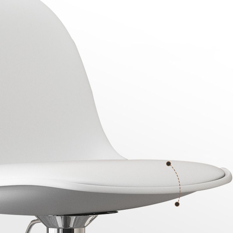 Modern Bucket Adjustable Height Swivel Bar Stool with Metal Base