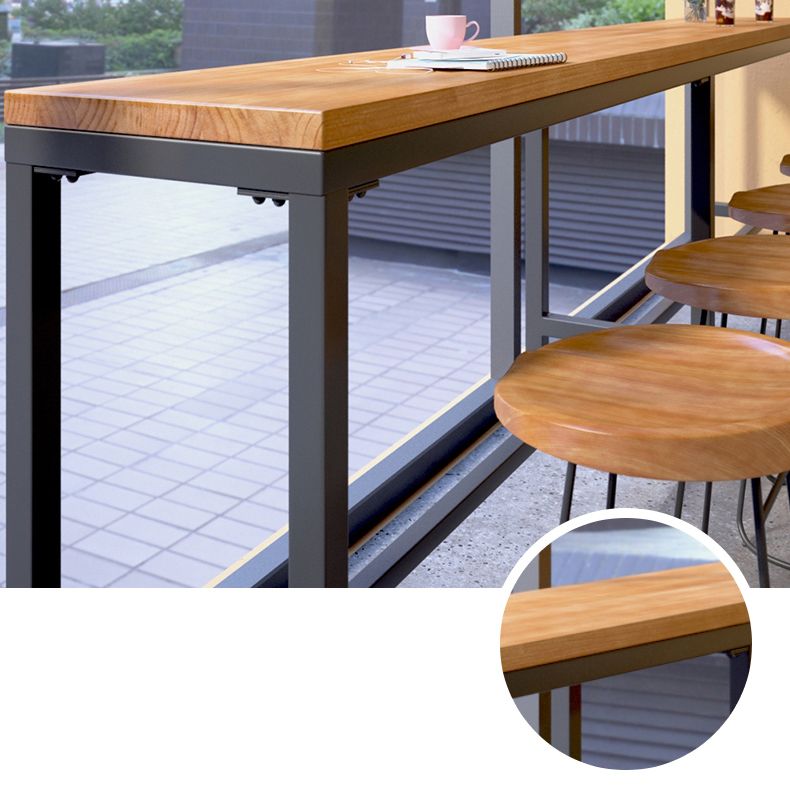 Modern 1/2/4/7 Pieces Solid Wood Pub Table Set Rectangular Counter Table for Dining Room